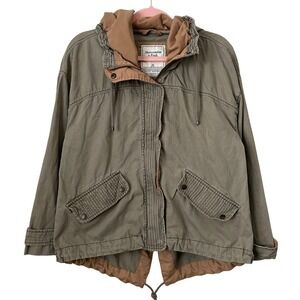 Abercrombie & Fitch Jacket Womens Medium Green Utility Outerwear Military Hooded